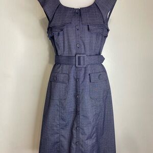 KAY UNGER Elegant Blue Sleeveless Dress